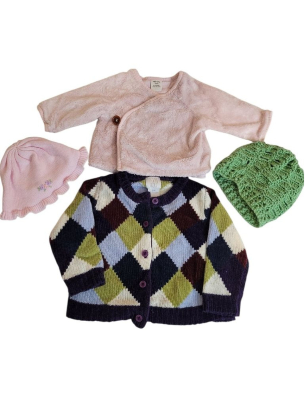 Baby Gap Vintage Argyle Cardigan Old Navy Jacket Bundle 3-12M - Picture 1 of 13